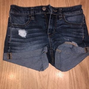 dark denim shorts